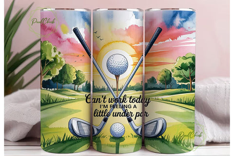 Golf Sunset 20oz Tumbler Wrap Sublimation PixelChick 