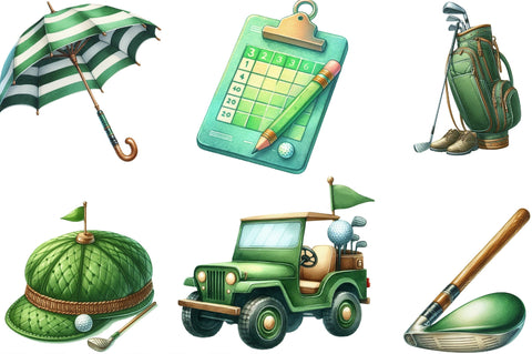 Golf Watercolor Cliparts Sublimation SVGista 