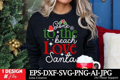 Gome To The Beach Love Santa SVG Cut File SVG Insomnia Std 
