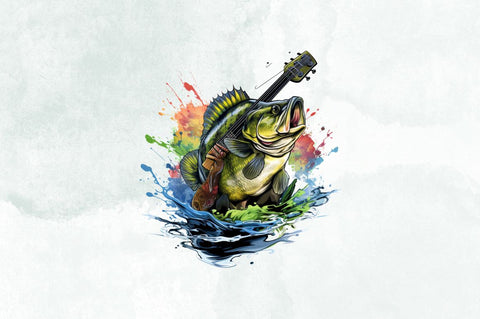 Gone Bass Fishing Sublimation Clipart Bundle Sublimation Designangry 