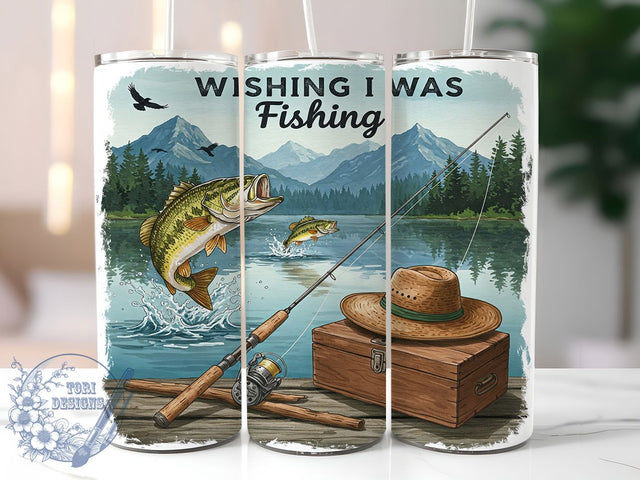 Gone Fishing Dad 20oz Tumbler Wrap, Father's Day Tumbler, 20oz Sublimation Wrap, Fisherman Gift, Outdoor Adventure Tumbler, Gone Fishing Design, Dad Life Drinkware Sublimation ToriDesigns 
