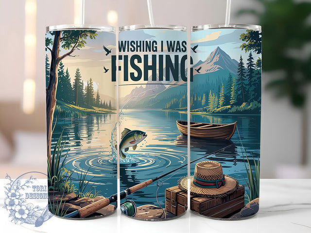 Gone Fishing Dad 20oz Tumbler Wrap, Father's Day Tumbler, 20oz Sublimation Wrap, Fisherman Gift, Outdoor Adventure Tumbler, Gone Fishing Design, Dad Life Drinkware Sublimation ToriDesigns 