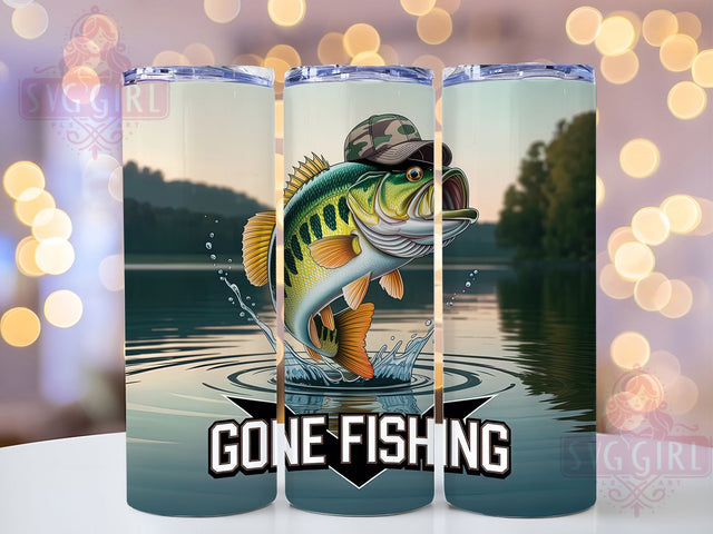 Gone Fishing Dad Gift 20oz Tumbler, Father’s Day Gift, Sublimation Wrap, Fishing Dad Mug, 20oz Tumbler Design, Gone Fishing Quote, Outdoor Father Design Sublimation SvggirlplusArt 