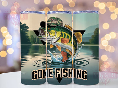 Gone Fishing Dad Gift 20oz Tumbler, Father’s Day Gift, Sublimation Wrap, Fishing Dad Mug, 20oz Tumbler Design, Gone Fishing Quote, Outdoor Father Design Sublimation SvggirlplusArt 