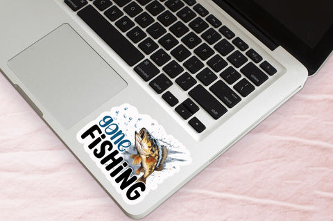 Gone fishing Sticker Design Sublimation Regulrcrative 