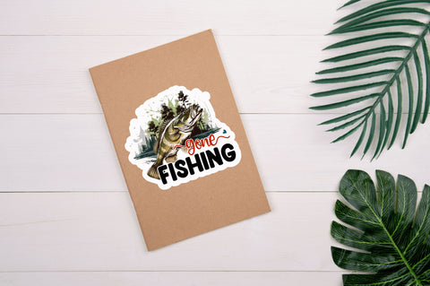 Gone fishing Sticker Design Sublimation Regulrcrative 