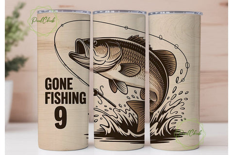 Gone Fishing Tumbler Design Sublimation PixelChick 