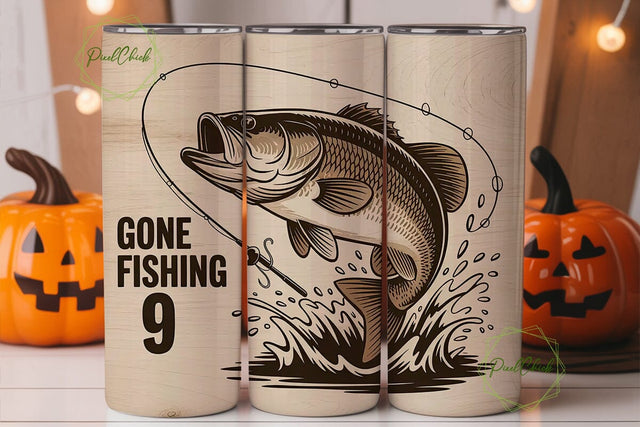 Gone Fishing Tumbler Design Sublimation PixelChick 