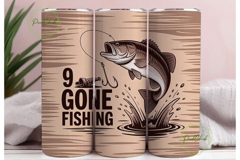 Gone Fishing Tumbler Design Sublimation PixelChick 