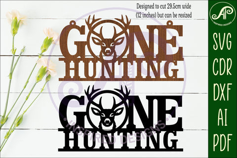 Gone hunting wall art sign Deer hunter SVG APInspireddesigns 