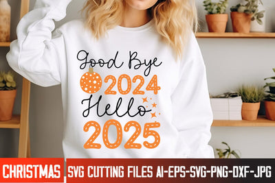 Good Bye 2024 Hello 2025 SVG Design, Happy New Year 2025 SVG Design, Happy New Year Crew ,New year SVG Bundle 2025 SVG BlackCatsMedia 