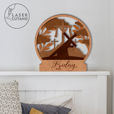 Good Friday Blessing, Home Decoration, Laser Cut Files, Wood Cut Template SVG LaserCutano 