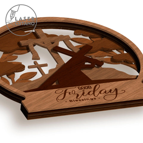 Good Friday Blessing, Home Decoration, Laser Cut Files, Wood Cut Template SVG LaserCutano 