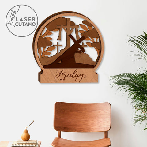 Good Friday Blessing, Home Decoration, Laser Cut Files, Wood Cut Template SVG LaserCutano 