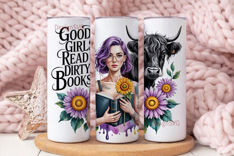 Good Girls Read Dirty Books Tumbler Wrap Sublimation DesignSVG 