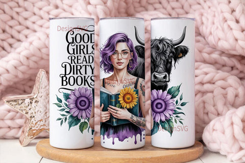 Good Girls Read Dirty Books Tumbler Wrap Sublimation DesignSVG 