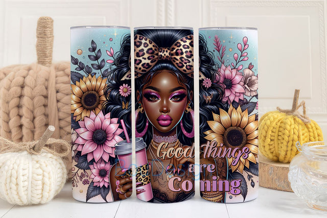 Good things are coming 20oz Skinny Tumbler Wrap, Mental Health Awareness Tumbler Design, Inspiration Tumbler PNG, Motivation Tumbler Wrap PNG Sublimation BouDesign 