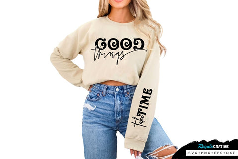 Good things Sleeve SVG Design, Inspirational sleeve SVG, Motivational Sleeve SVG Design, Positive Sleeve SVG SVG Regulrcrative 