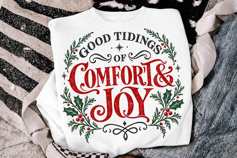 Good Tidings Comfort Joy Christmas PNG SVG DesignDestine 