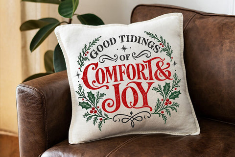 Good Tidings Comfort Joy Christmas PNG SVG DesignDestine 