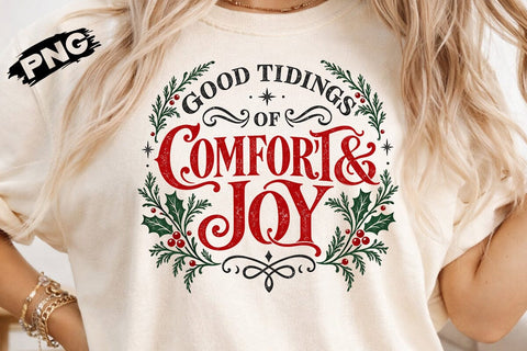 Good Tidings Comfort Joy Christmas PNG SVG DesignDestine 