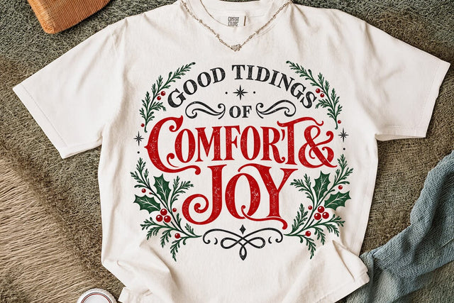 Good Tidings Comfort Joy Christmas PNG SVG DesignDestine 