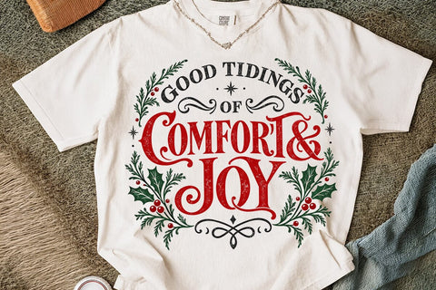 Good Tidings Comfort Joy Christmas PNG SVG DesignDestine 