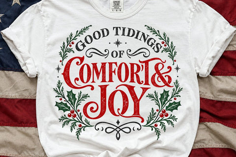 Good Tidings Comfort Joy Christmas PNG SVG DesignDestine 