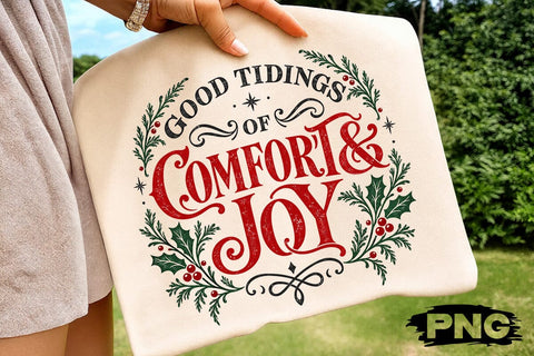 Good Tidings Comfort Joy Christmas PNG SVG DesignDestine 