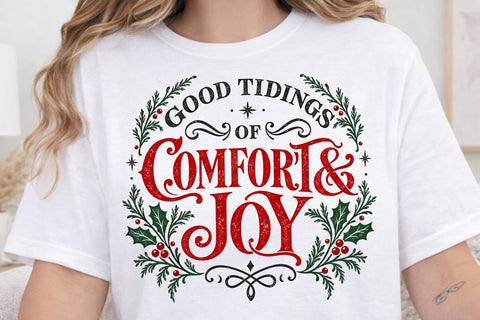 Good Tidings Comfort Joy Christmas PNG SVG DesignDestine 