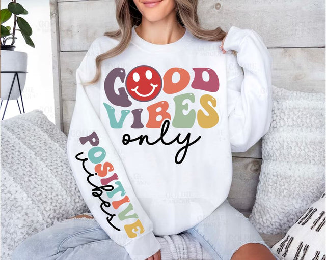 Good Vibe Only Svg Png, Retro Wavy Text SVG, Hippie SVG, Trendy Shirt Svg, Motivational Quote Svg, Retro Quote svg, Positive Daily Quote Svg SVG BB Type Studios 