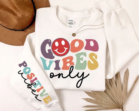 Good Vibe Only Svg Png, Retro Wavy Text SVG, Hippie SVG, Trendy Shirt Svg, Motivational Quote Svg, Retro Quote svg, Positive Daily Quote Svg SVG BB Type Studios 