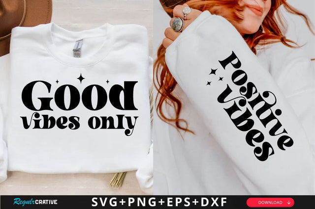 Good Vibes Only Sleeve SVG Design, Mother's Day Sleeve SVG, Mom Sleeve SVG SVG Regulrcrative 