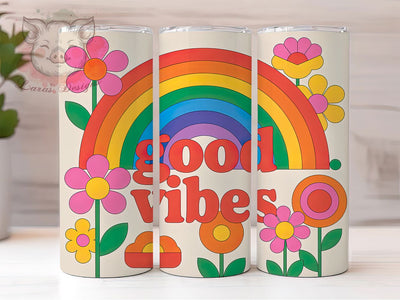 Good Vibes Quote 20oz Tumbler Wrap, Boho Quotes, Positive Energy, Positive Affirmation, Inspirational Gift, Motivational Tumbler, Sublimation PNG Sublimation Lara' s Designs 