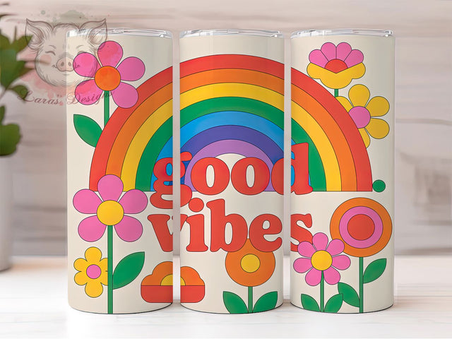 Good Vibes Quote 20oz Tumbler Wrap, Boho Quotes, Positive Energy, Positive Affirmation, Inspirational Gift, Motivational Tumbler, Sublimation PNG Sublimation Lara' s Designs 
