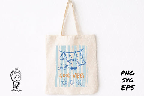 good vibes Summer Preppy Hand Drawn SVG dadan_pm 