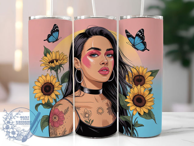 Good Vibes Witchy Butterfly Tumbler, Witchy Sublimation Design, Butterfly Tumbler Wrap, 20oz Skinny Tumbler Wrap, Spiritual Drinkware Design, Mystical Quote Tumbler, Boho Witchy Wrap Sublimation ToriDesigns 