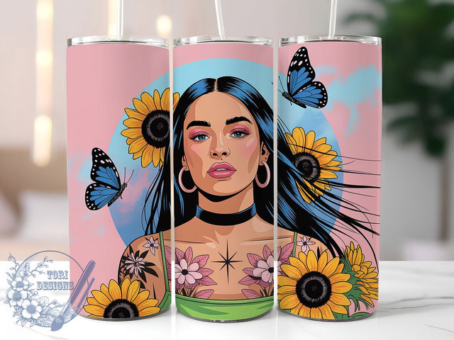 Good Vibes Witchy Butterfly Tumbler, Witchy Sublimation Design, Butterfly Tumbler Wrap, 20oz Skinny Tumbler Wrap, Spiritual Drinkware Design, Mystical Quote Tumbler, Boho Witchy Wrap Sublimation ToriDesigns 