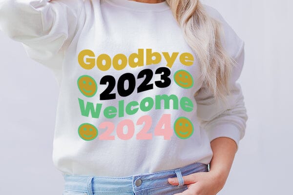 Goodbye 2023 Welcome 2024 SVG Angelina750 
