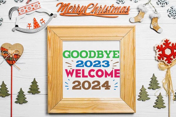 goodbye 2023 welcome 2024 SVG Angelina750 