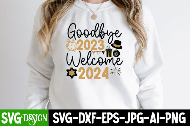 Goodbye 2023 Welcome 2024 SVG Cut File, Goodbye 2023 Welcome 2024 SVG Design, New Year 2024 SVG Cut File, 2024 New Year SVG bundle,New Year SVG Design 2024 SVG BlackCatsMedia 