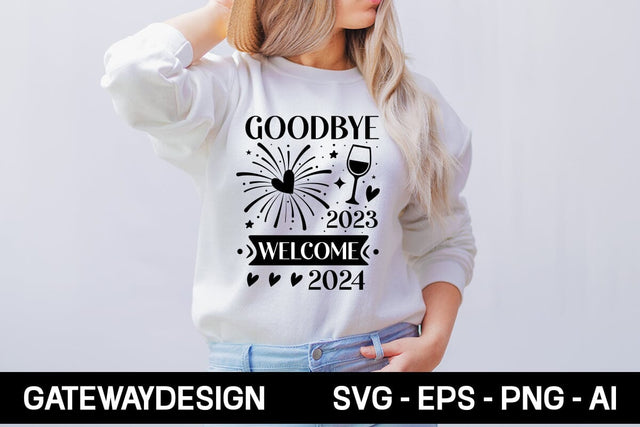 Goodbye 2023 Welcome 2024 svg design SVG designmaster24 