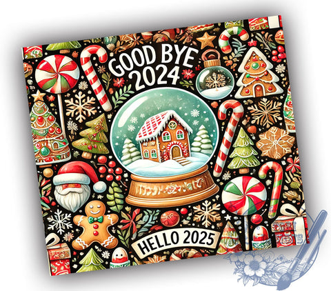 Goodbye 2024 Happy New Year Tumbler, New Year Tumbler, Happy New Year 2025, 20oz Tumbler Wrap, New Year Celebration, Goodbye 2024, Festive Drinkware, New Year Gift Sublimation ToriDesigns 