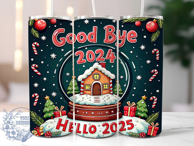 Goodbye 2024 Happy New Year Tumbler, New Year Tumbler, Happy New Year 2025, 20oz Tumbler Wrap, New Year Celebration, Goodbye 2024, Festive Drinkware, New Year Gift Sublimation ToriDesigns 