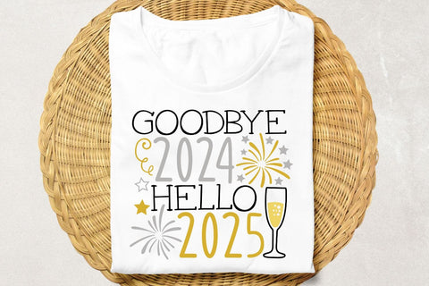 Goodbye 2024 Hello 2025| New Year 2025 SVG Cutting Files. SVG CosmosFineArt 