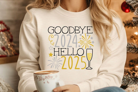 Goodbye 2024 Hello 2025| New Year 2025 SVG Cutting Files. SVG CosmosFineArt 