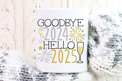 Goodbye 2024 Hello 2025| New Year 2025 SVG Cutting Files. SVG CosmosFineArt 