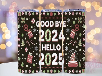 Goodbye 2024 Hello 2025 Tumbler, Goodbye 2024, Hello 2025, New Year Tumbler, 20oz Wrap, New Year Celebration, Festive Drinkware, New Year Gift Sublimation SvggirlplusArt 