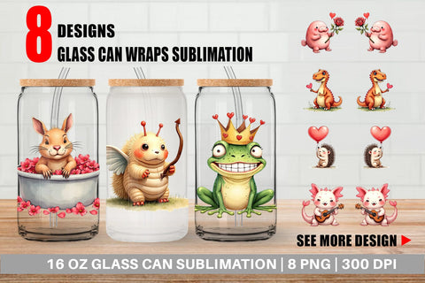 Goofy Lovebugs Glass Can Sublimation artnoy 