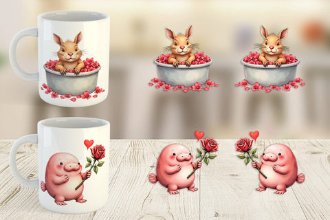 Goofy Lovebugs Mug Wrap Sublimation artnoy 